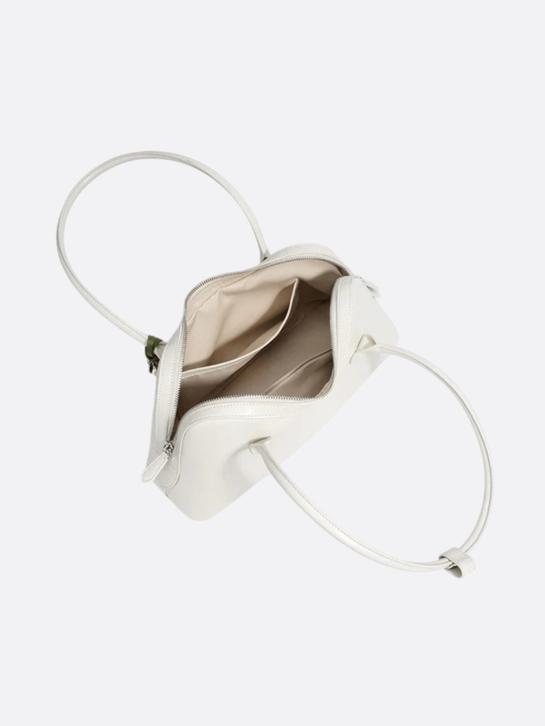 Boston Shoulder Bag with Floral Charm – Elegant Everyday Handbag - in White | Arvea Bags