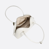 Boston Shoulder Bag with Floral Charm – Elegant Everyday Handbag - in White | Arvea Bags