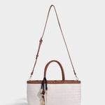 Braided Tote Bag with Removable Strap – Stylish Everyday Handbag with Charm - in Black | Arvea Bags