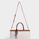 Braided Tote Bag with Removable Strap – Stylish Everyday Handbag with Charm - in Black | Arvea Bags