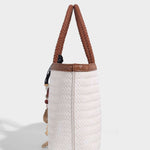 Braided Tote Bag with Removable Strap – Stylish Everyday Handbag with Charm - in Black | Arvea Bags