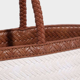 Braided Tote Bag with Removable Strap – Stylish Everyday Handbag with Charm - in White | Arvea Bags