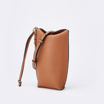 Briselle | Leather Crossbody Bag – Elegant Simplicity & Modern Charm - in Light Brown | Arvea Bags