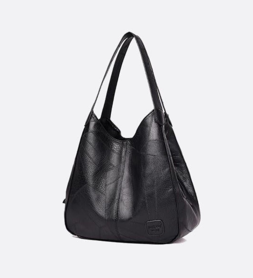 Brown Distressed Faux Leather Hobo Bag - Slouchy & Spacious - in Black | Arvea Bags