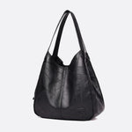 Brown Distressed Faux Leather Hobo Bag - Slouchy & Spacious - in Black | Arvea Bags