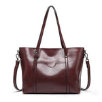 Brown Faux Leather Tote Bag - Versatile Shoulder & Crossbody - in Dark Brown | Arvea Bags