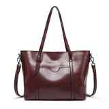 Brown Faux Leather Tote Bag - Versatile Shoulder & Crossbody - in Dark Brown | Arvea Bags