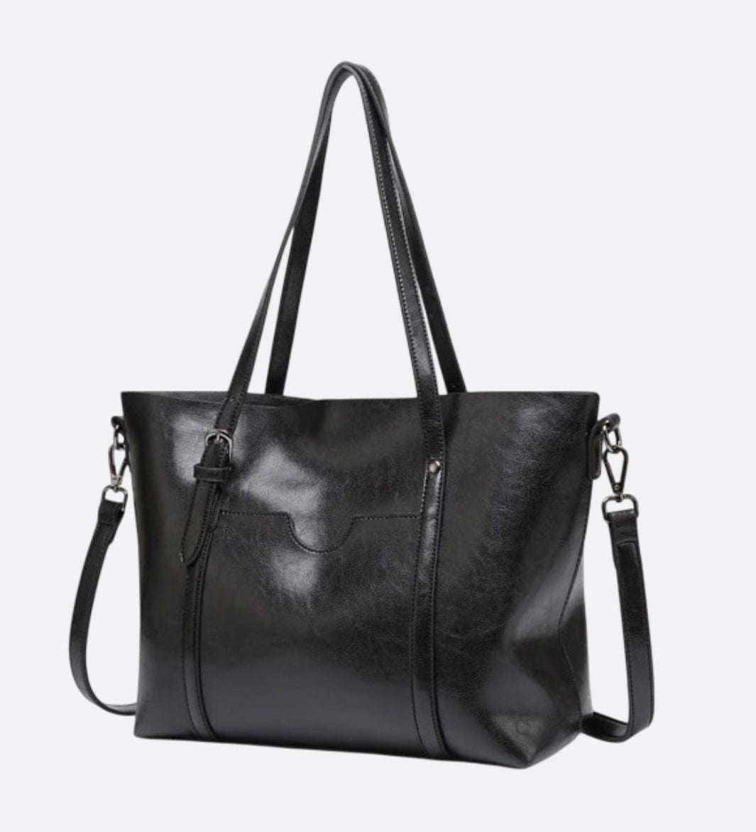 Brown Leather Tote Bag – Classic Elegance Meets Everyday Practicality - in Black | Arvea Bags