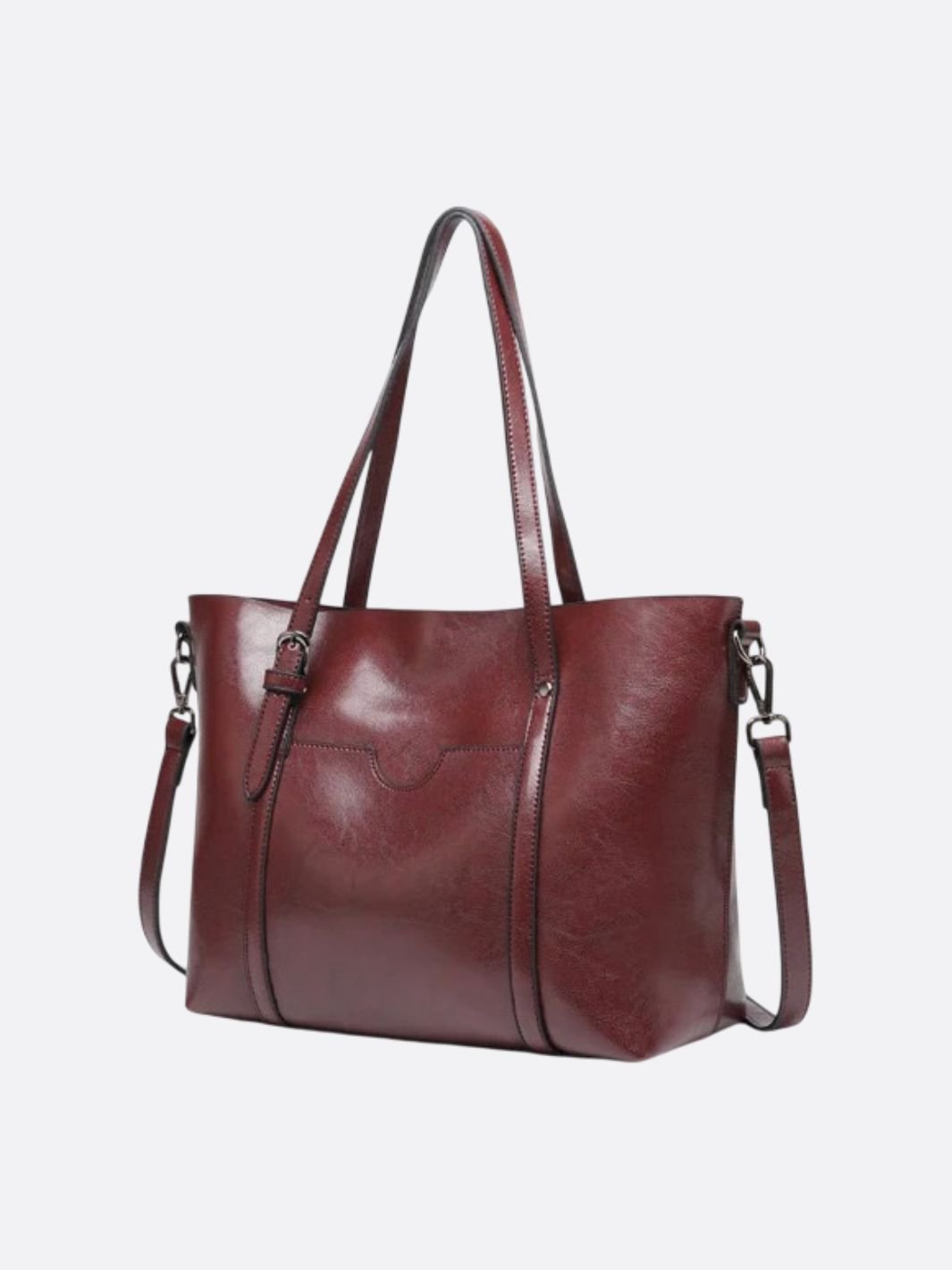 Brown Leather Tote Bag – Classic Elegance Meets Everyday Practicality - in Burgundy | Arvea Bags