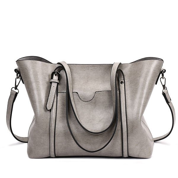 Brown Leather Tote Bag – Classic Elegance Meets Everyday Practicality - in Gray | Arvea Bags
