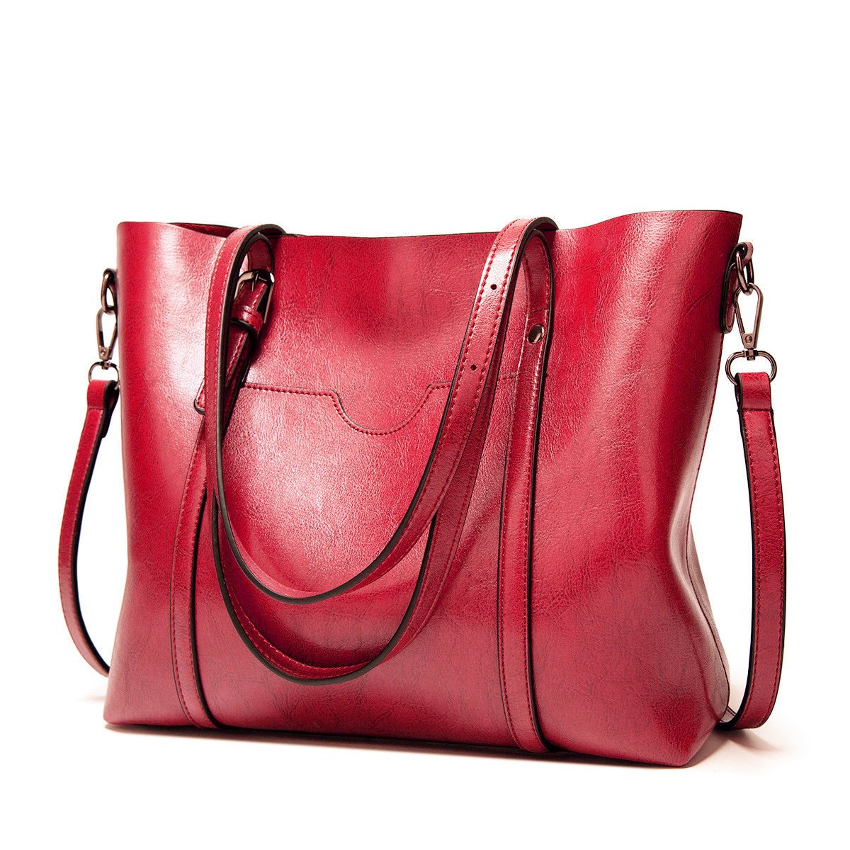 Brown Leather Tote Bag – Classic Elegance Meets Everyday Practicality - in Red | Arvea Bags