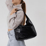 Caitriona | Trendy Leather Shoulder Bag – Stylish & Spacious - in Black | Arvea Bags