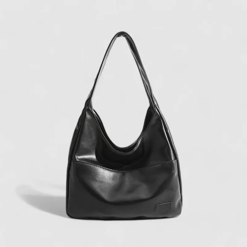 Caitriona | Trendy Leather Shoulder Bag – Stylish & Spacious - in Black | Arvea Bags
