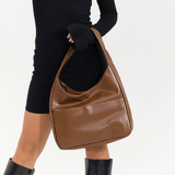 Caitriona | Trendy Leather Shoulder Bag – Stylish & Spacious - in Brown | Arvea Bags