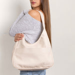 Caitriona | Trendy Leather Shoulder Bag – Stylish & Spacious - in Light Beige | Arvea Bags