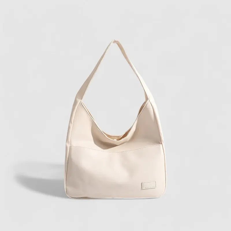 Caitriona | Trendy Leather Shoulder Bag – Stylish & Spacious - in Light Beige | Arvea Bags