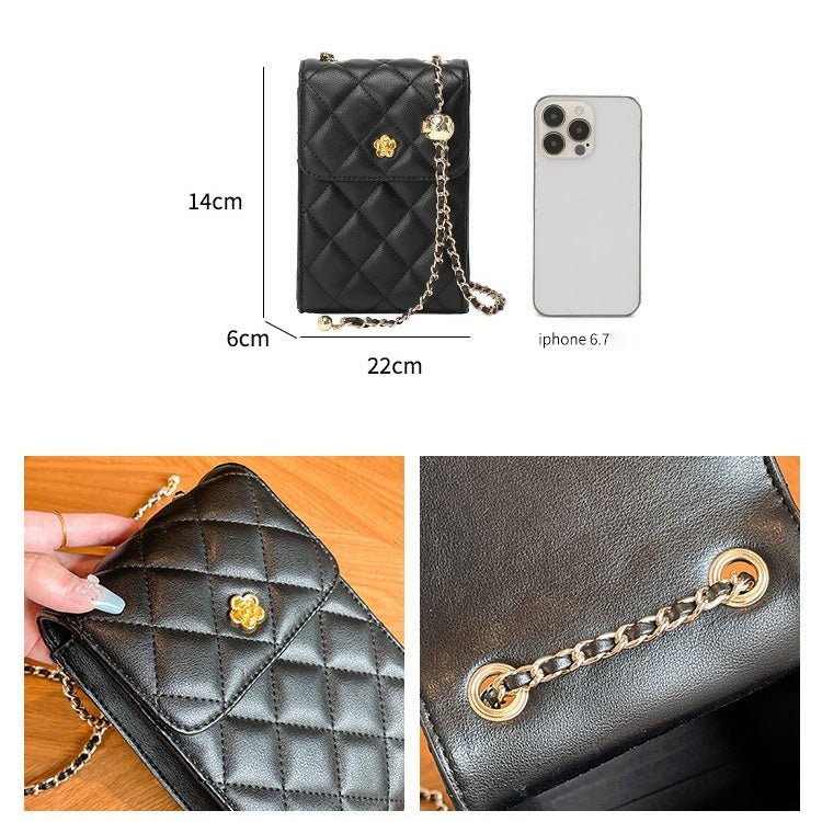 Calindra | Quilted Leather Crossbody Bag – Classic Elegance & Chic Design - in Black | Arvea Bags
