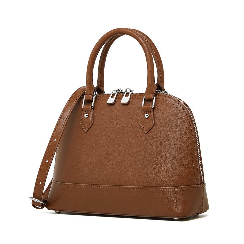 Calypso | Elegant Brown Dome Handbag – Classic Style & Everyday Luxury - in Brown | Arvea Bags