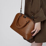 Calypso | Elegant Brown Dome Handbag – Classic Style & Everyday Luxury - in Maroon | Arvea Bags