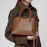 Calypso | Elegant Brown Dome Handbag – Classic Style & Everyday Luxury - in Maroon | Arvea Bags