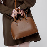 Calypso | Elegant Brown Dome Handbag – Classic Style & Everyday Luxury - in Maroon | Arvea Bags