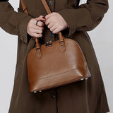 Calypso | Elegant Brown Dome Handbag – Classic Style & Everyday Luxury - in Maroon | Arvea Bags