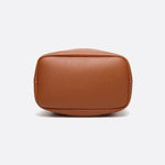 Camel Leather Bucket Bag with Tassels – Chic, Compact & Versatile - in Classic Brown | Arvea Bags