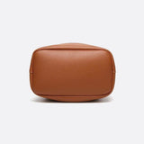 Camel Leather Bucket Bag with Tassels – Chic, Compact & Versatile - in Classic Brown | Arvea Bags