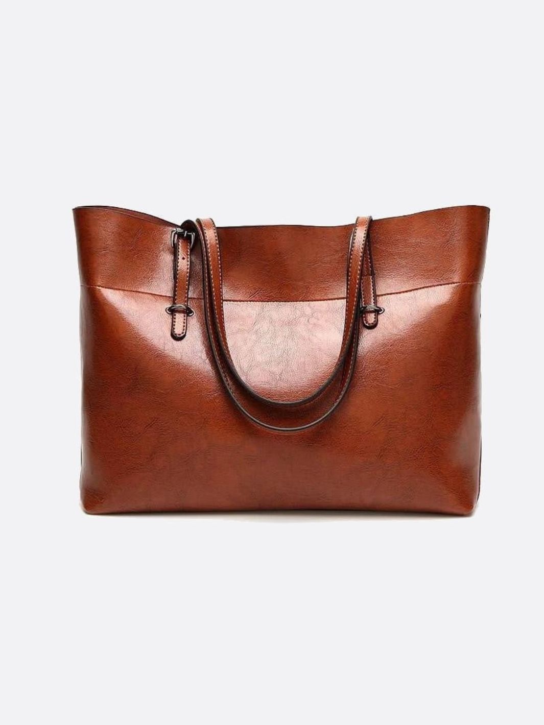 Camel PU Leather Tote Bag – Timeless, Roomy & Refined - in Classic Brown | Arvea Bags