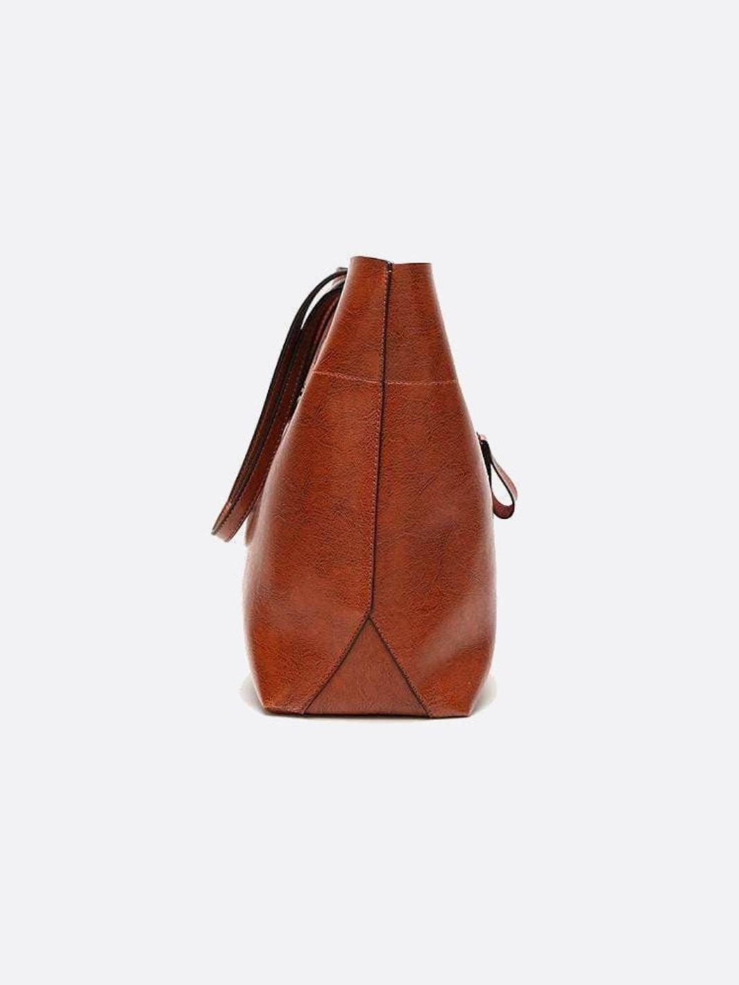 Camel PU Leather Tote Bag – Timeless, Roomy & Refined - in Classic Brown | Arvea Bags