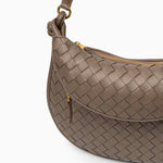 Camilla Woven Leather Shoulder Bag – Designer - Inspired Ladies’ Handbag - in Black | Arvea Bags