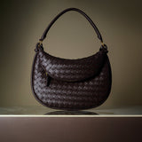 Camilla Woven Leather Shoulder Bag – Designer - Inspired Ladies’ Handbag - in Black | Arvea Bags
