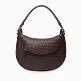 Camilla Woven Leather Shoulder Bag – Designer - Inspired Ladies’ Handbag - in Black | Arvea Bags