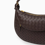 Camilla Woven Leather Shoulder Bag – Designer - Inspired Ladies’ Handbag - in Brown | Arvea Bags