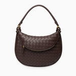 Camilla Woven Leather Shoulder Bag – Designer - Inspired Ladies’ Handbag - in Caramel | Arvea Bags