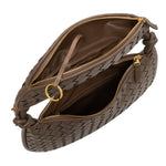 Camilla Woven Leather Shoulder Bag – Designer - Inspired Ladies’ Handbag - in Caramel | Arvea Bags