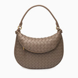 Camilla Woven Leather Shoulder Bag – Designer - Inspired Ladies’ Handbag - in Espresso Brown | Arvea Bags