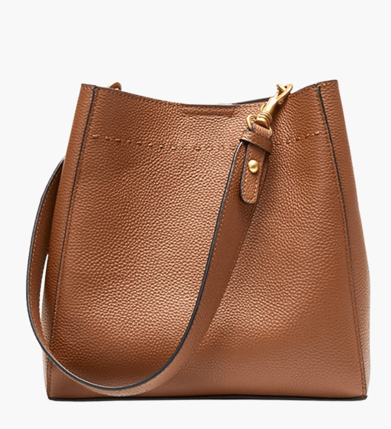 Camille | Luxe Brown Leather Bucket Bag – Classic & Versatile - in Black | Arvea Bags