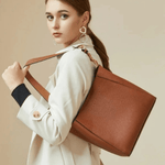Camille | Luxe Brown Leather Bucket Bag – Classic & Versatile - in Black | Arvea Bags