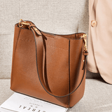 Camille | Luxe Brown Leather Bucket Bag – Classic & Versatile - in Black | Arvea Bags