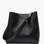 Camille | Luxe Brown Leather Bucket Bag – Classic & Versatile - in Black | Arvea Bags
