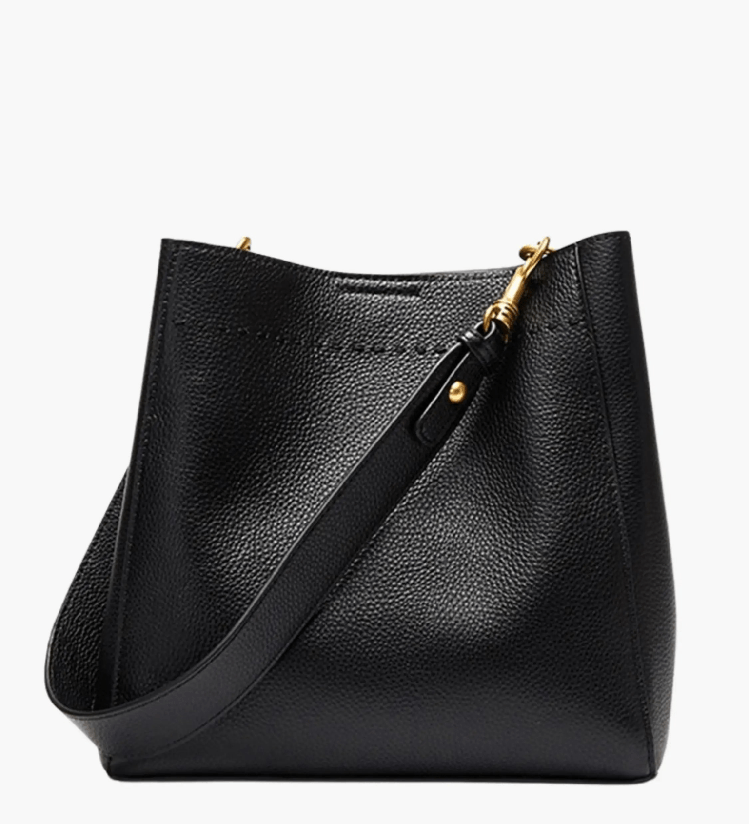 Camille | Luxe Brown Leather Bucket Bag – Classic & Versatile - in Black | Arvea Bags
