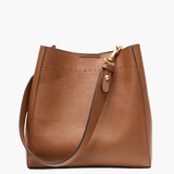 Camille | Luxe Brown Leather Bucket Bag – Classic & Versatile - in Brown | Arvea Bags