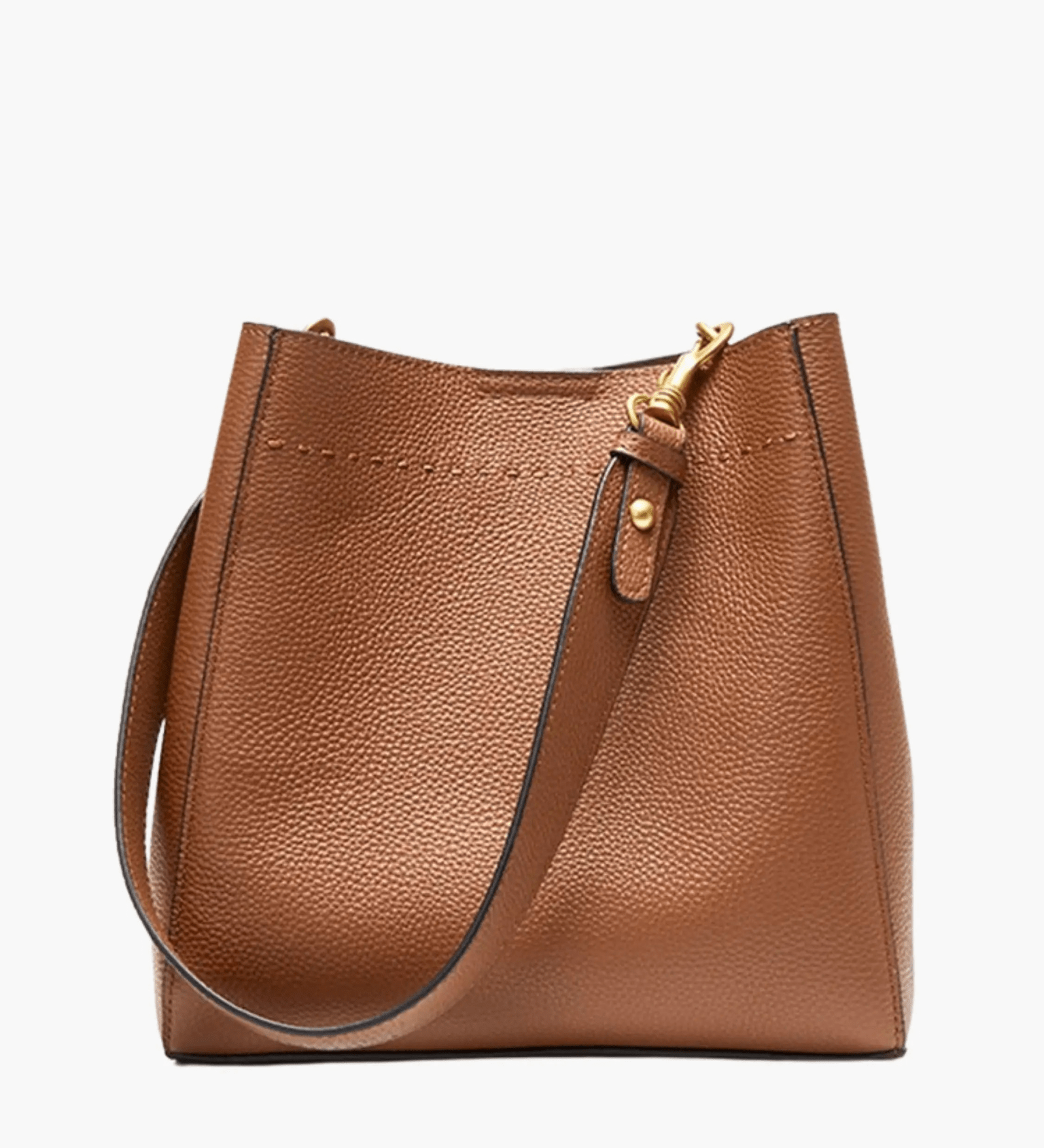 Camille | Luxe Brown Leather Bucket Bag – Classic & Versatile - in Brown | Arvea Bags