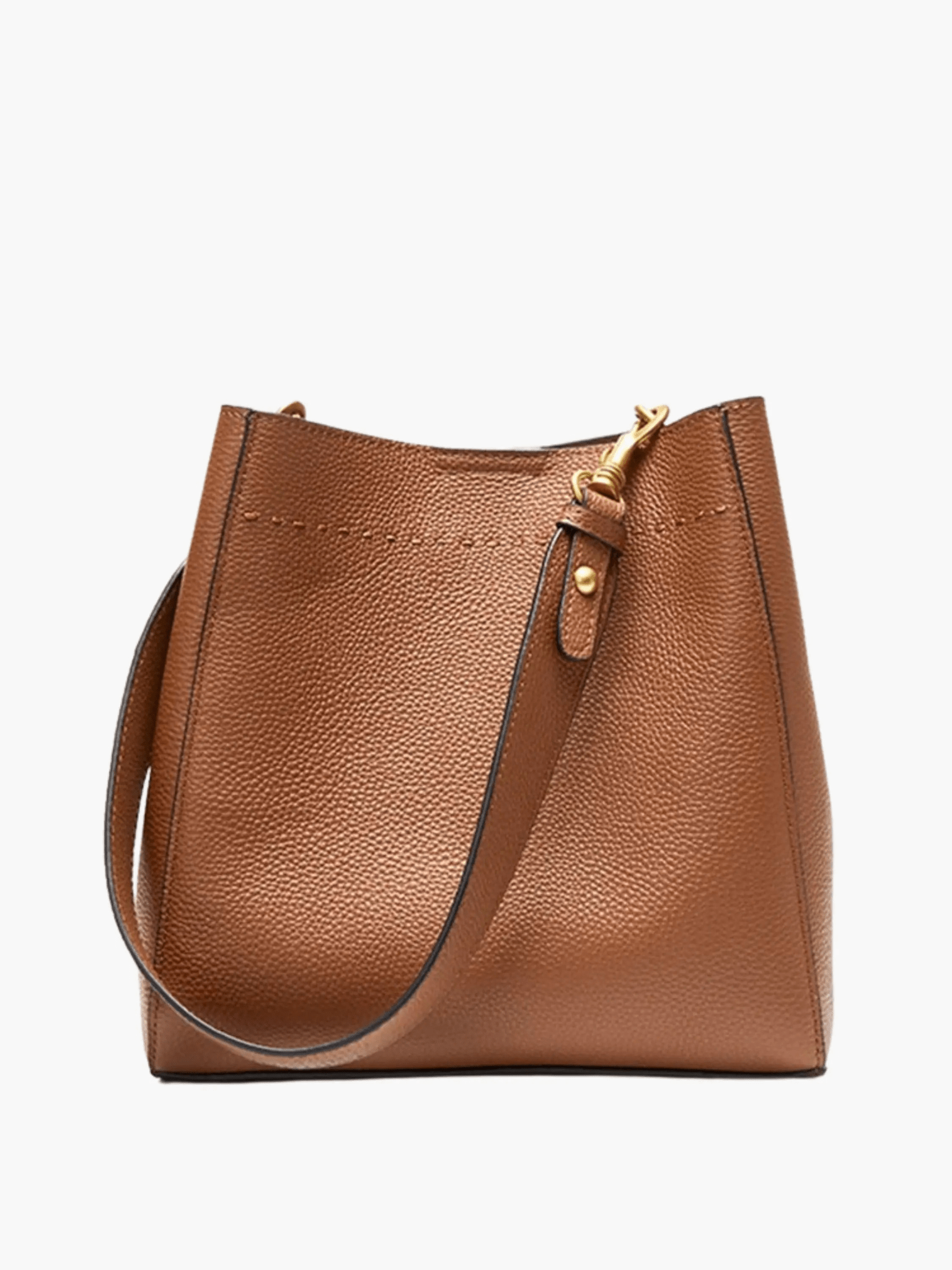 Camille | Luxe Brown Leather Bucket Bag – Classic & Versatile - in Brown | Arvea Bags