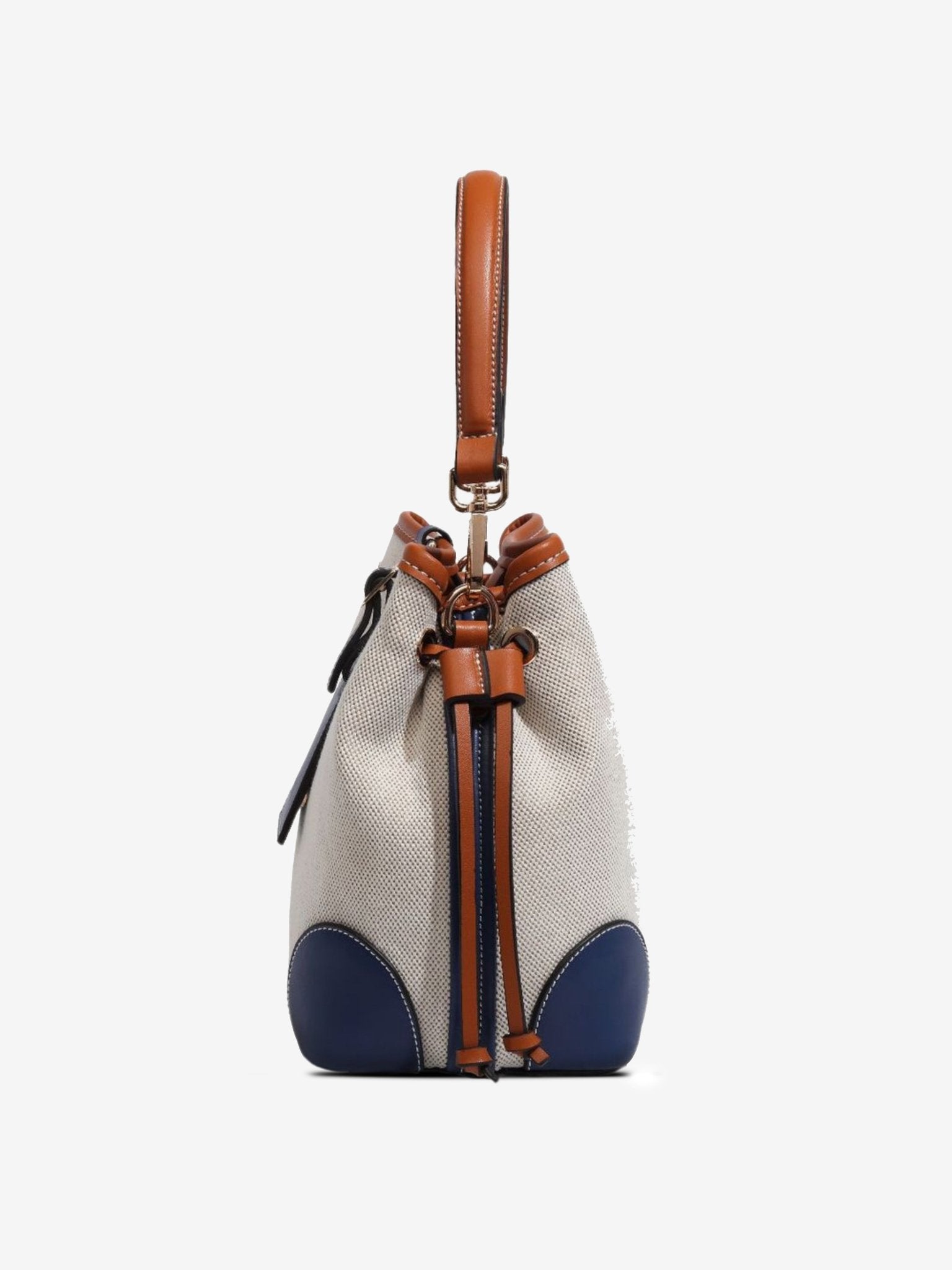 Canvas Leather Bucket Bag for Women – Chic & Modern Design - in Blue | Arvea Bags