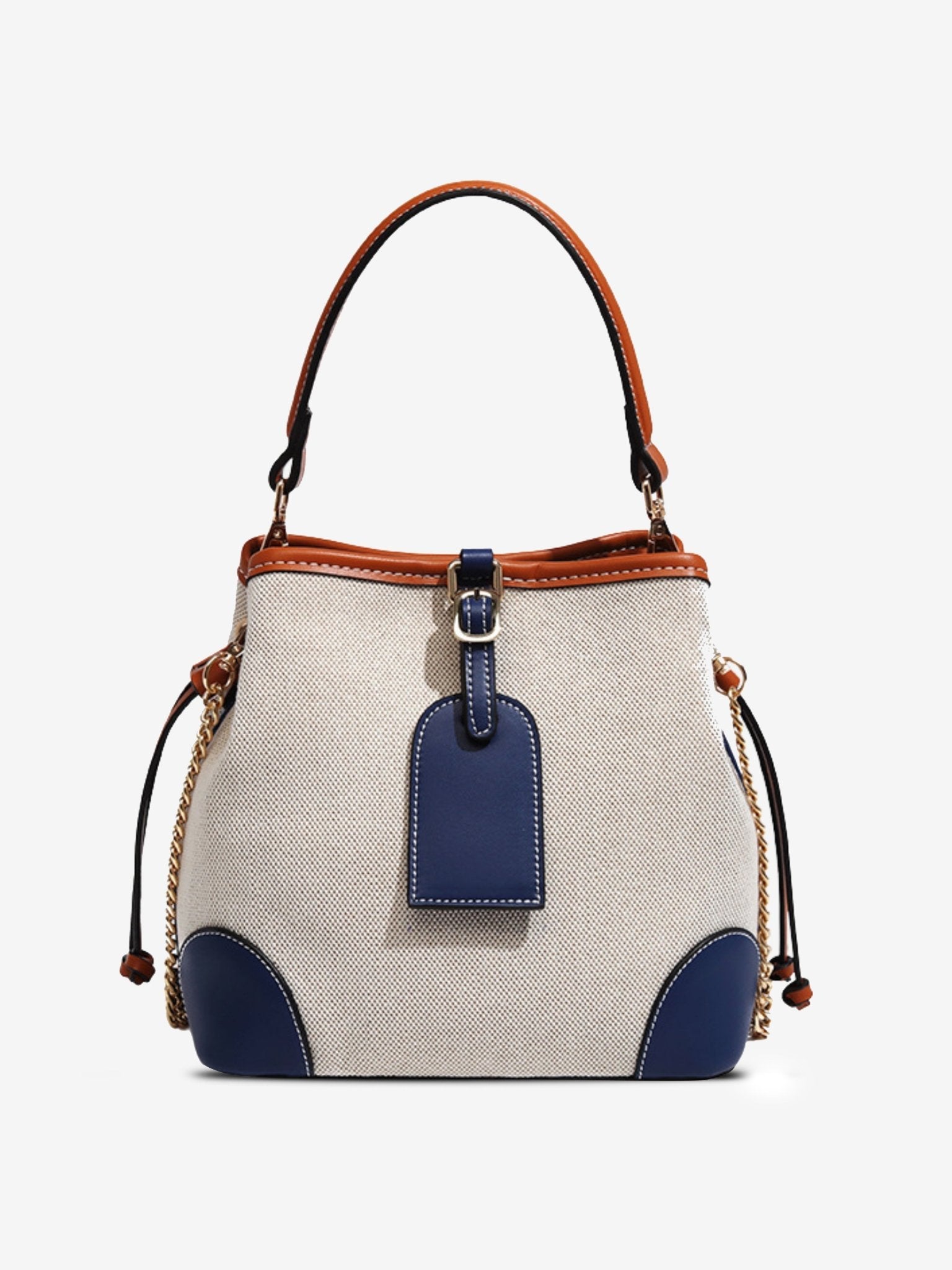 Canvas Leather Bucket Bag for Women – Chic & Modern Design - in Blue | Arvea Bags