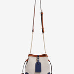 Canvas Leather Bucket Bag for Women – Chic & Modern Design - in Blue | Arvea Bags