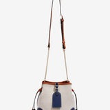 Canvas Leather Bucket Bag for Women – Chic & Modern Design - in Blue | Arvea Bags