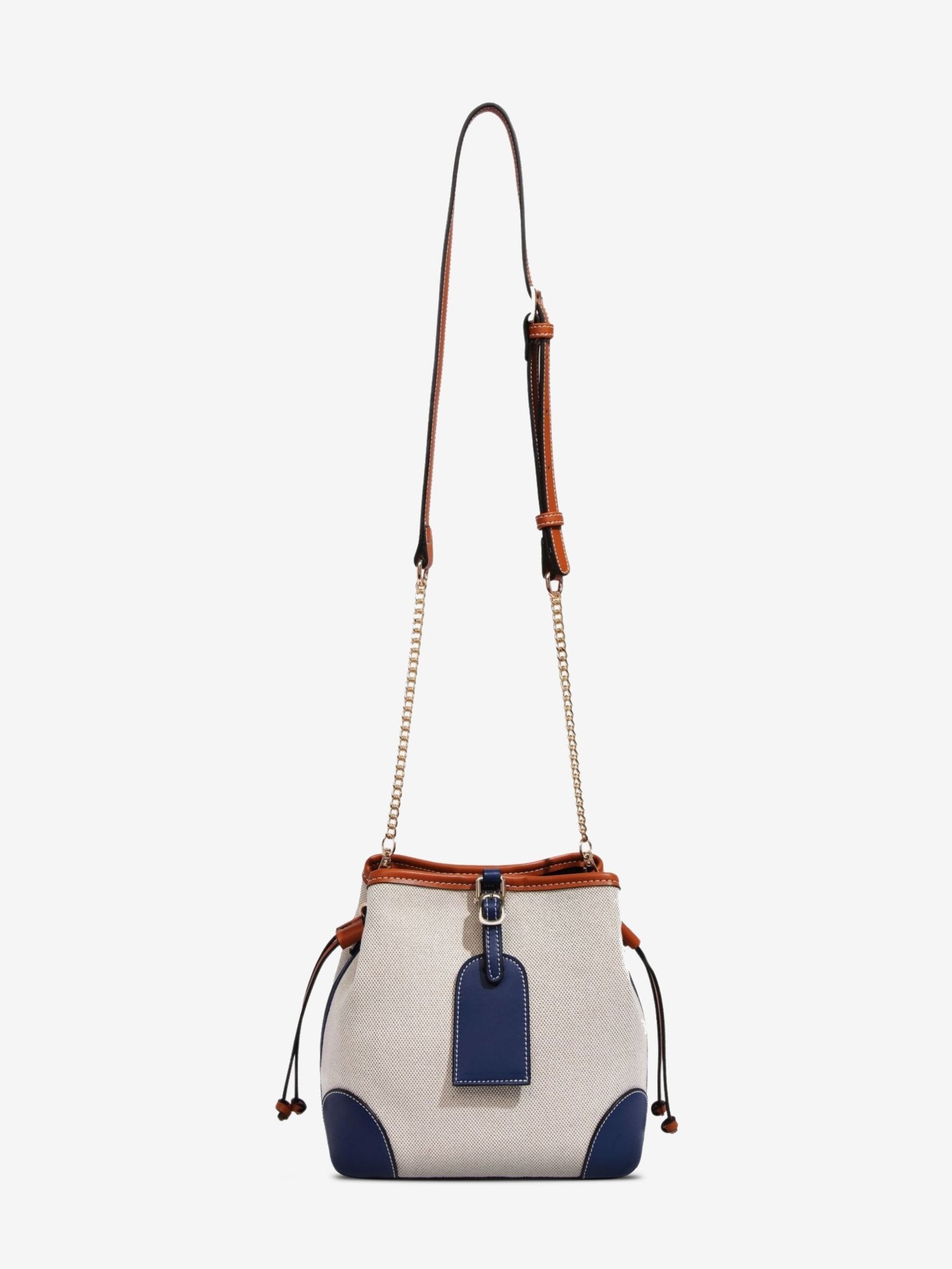Canvas Leather Bucket Bag for Women – Chic & Modern Design - in Blue | Arvea Bags